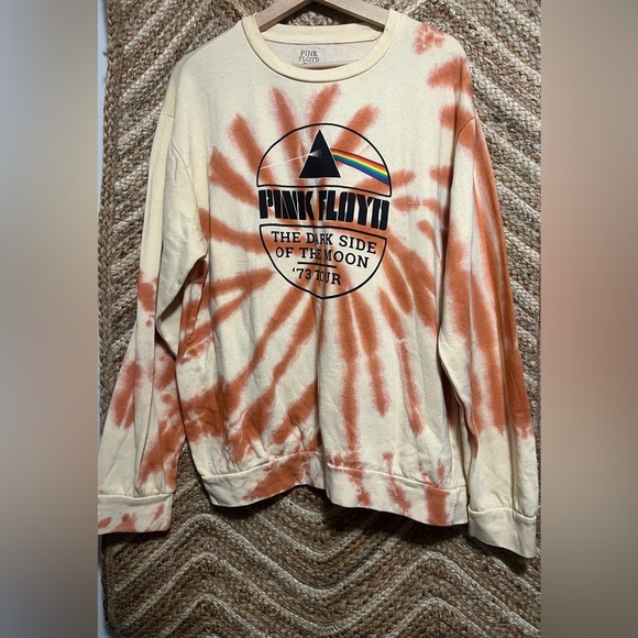 Pink Floyd Women's Tie Dye Pull Over Sweatshirt,Dark Side of the Moon,Size 2XL - Picture 1 of 8
